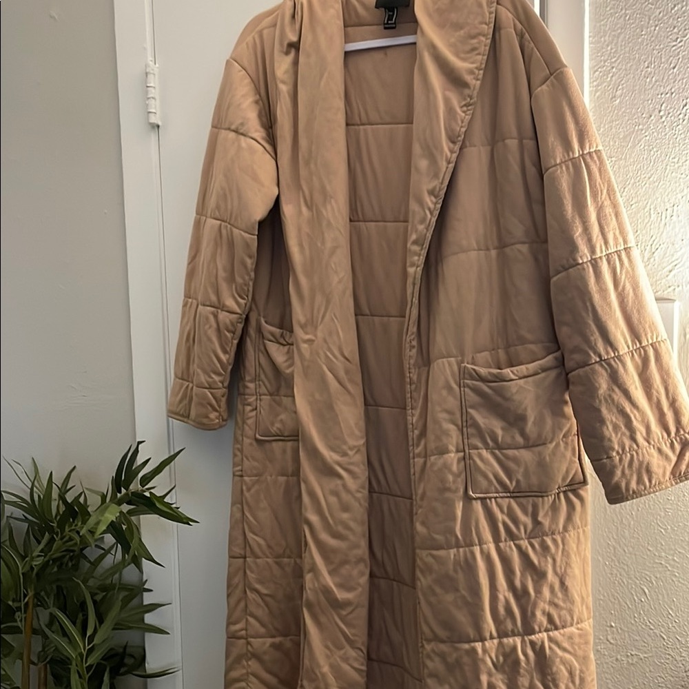 Forever 21 Beige Quilted Coat